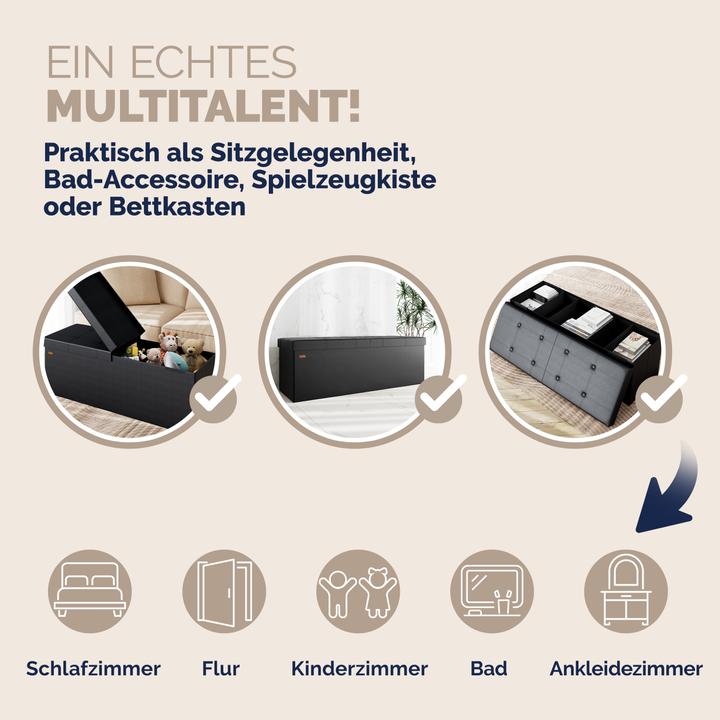 Produktbild Casaria Sitztruhe mit Stauraum (115 cm)