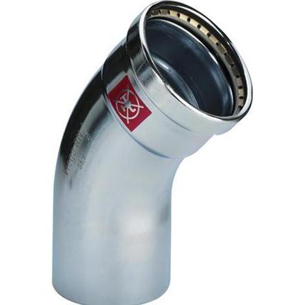 Viega, Rohrverbindungstechnik, Prestabo Biegung 76,1mm45 Grad aus unlegiertem StahlHülse / Nippel, SC-Kontur