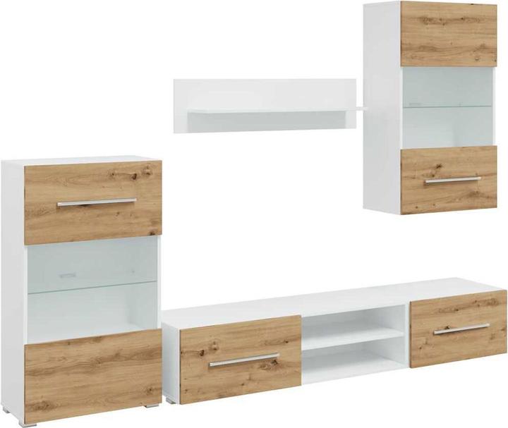 Produktbild vidaXL 5-tlg. Wohnwand mit LED-Beleuchtung Artisan-Eiche Holzwerkstoff