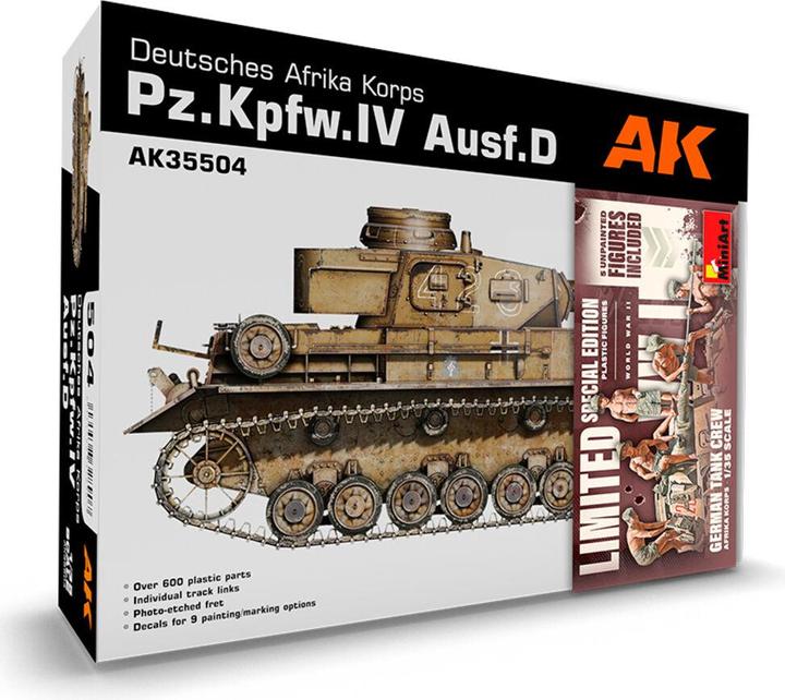 Produktbild AK Interactive AK Models - 1/35 DEUTSCHES AFRIKA KORPS PZ.KPFW.IV AUSF.D 5 FIG. GERMAN
