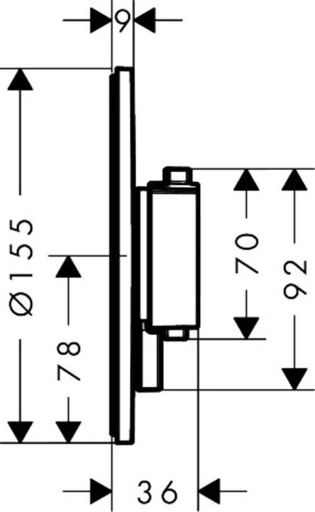 Actual product image hansgrohe Thermostatic Shower and Bathtub Mixer with SafetyStop, Water Flow Control, Ultra-Flat Design