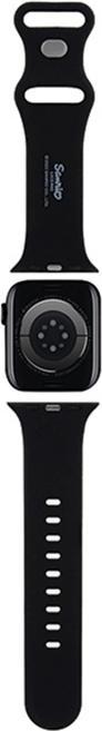 Produktbild Hello Kitty Pasek HKAWMSCHBLK Apple Watch 38/40/41mm czarny/black strap Silicone Kitty Head (38 mm, Silikon, Kunststoff, Edelstahl)