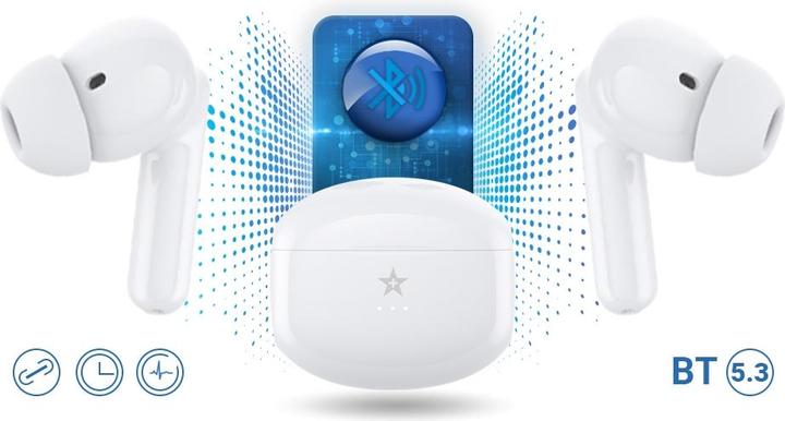 Produktbild Giewont RealSound PRO ANC ENC GWS800-2 kabellose Kopfhörer, weiss (Aktive Geräuschunterdrückung, 5.50 h, Kabellos)