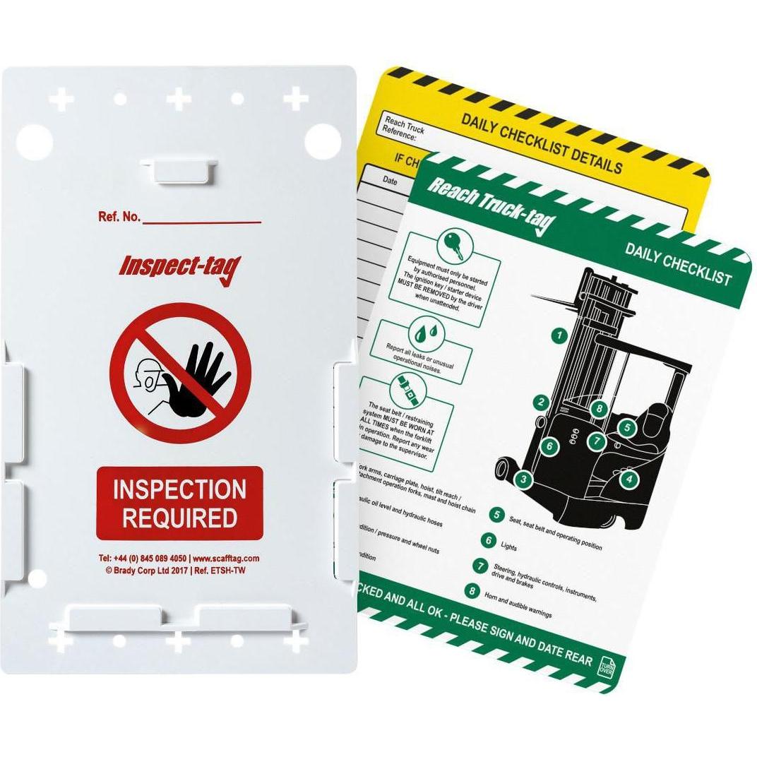 Brady ENT-GB-ETI-REACH, REACH Truck-Tag-Kit (Schubmaststapler), 10 Inspect-Tag-Halter, 10 Reach Tr (ENT-GB-ETI-REACH)