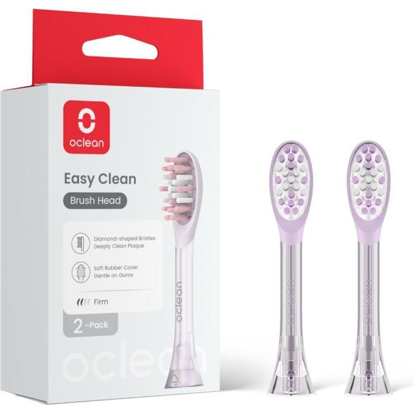 Clean, Testine per spazzolino, oclean Ersatz-Zahnbürste C04000419 Brush Head Easy 2er-Pack lila (2x)