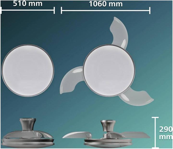 Image du produit Philips Ventilateur de Plafond Atlas avec Pales Rétractables et Éclairage LED (50 dB)
