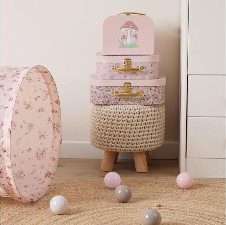 Image du produit Bieco Coffre à jouets Ella dreamy flowers Set de 3 pièces