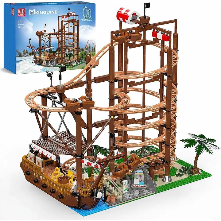 montagnes russes avec bateau pirate