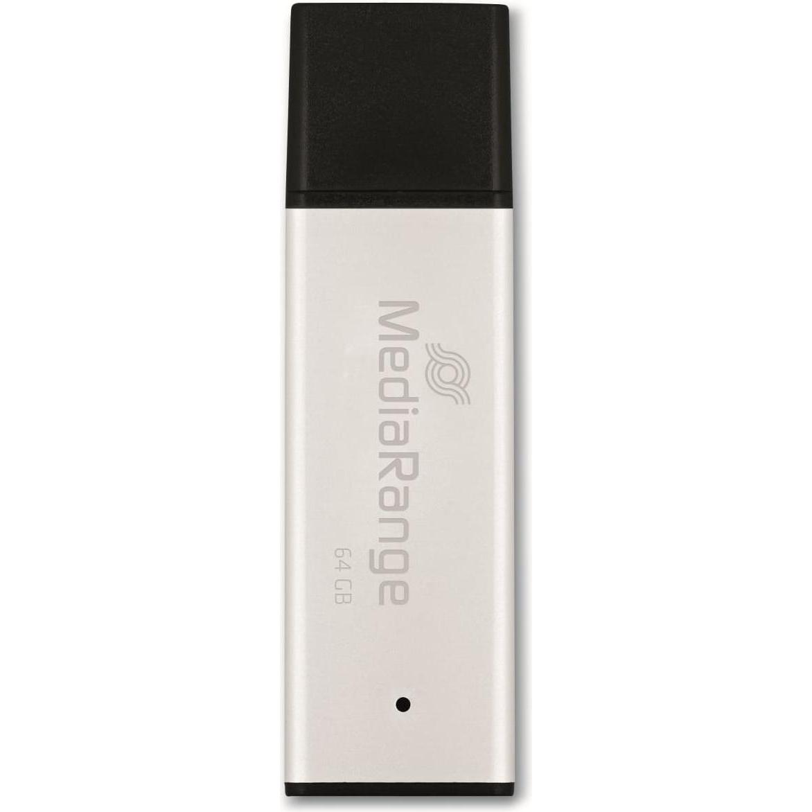 Thumbnail - MediaRange USB-Stick (64 GB, USB 3.0), USB Stick, Schwarz, Silber