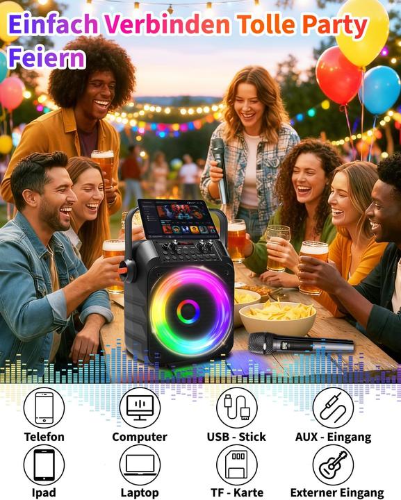 Actual product image Omeyo Karaoke-Maschine mit drahtlosen Mikrofonen und PA-System (Active)