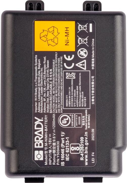 Brady M-NIMH-BATTERY, M71-BATT, Wiederaufladbarer NiMH-Akku für M510/M610/M710 Drucker