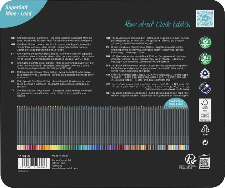 Actual product image Faber-Castell Matite colourate Black Edition (Multicoloured, 100 x)