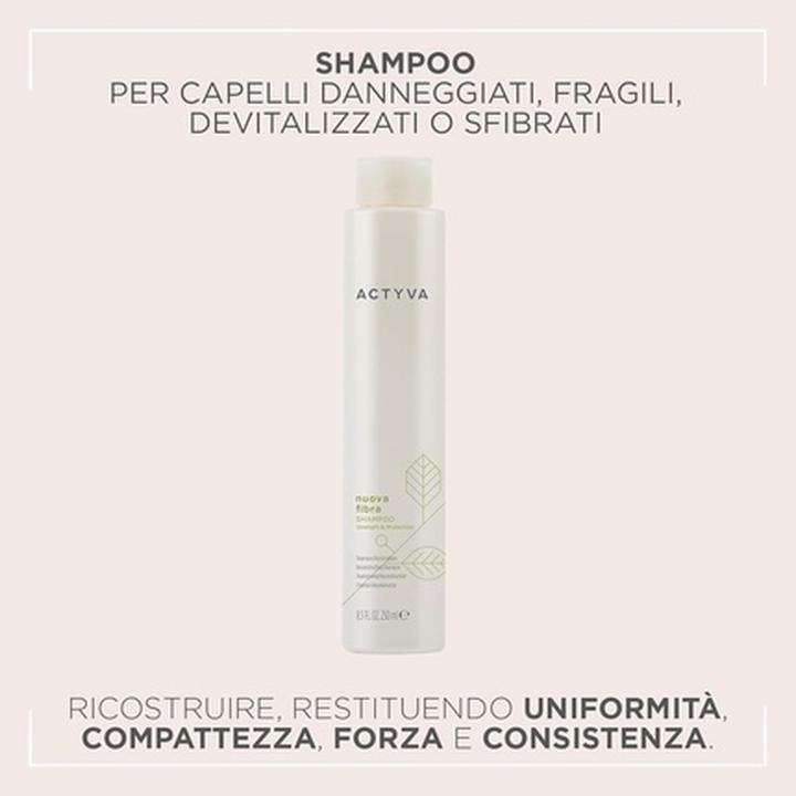 Image du produit Kemon Actyva New Fiber Shampoo with Restructuring Action for Damaged Hair (Lait nettoyant, 250 ml)