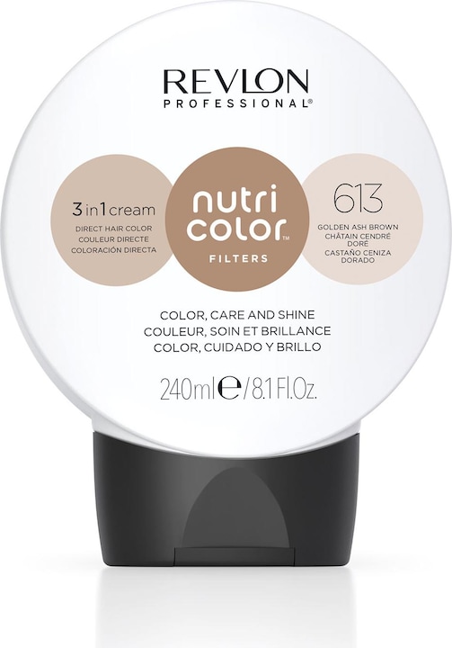Revlon Professional Nutri Color Creme - Golden Ash Brown 613 (Hellbraun Irisé Kupfer)
