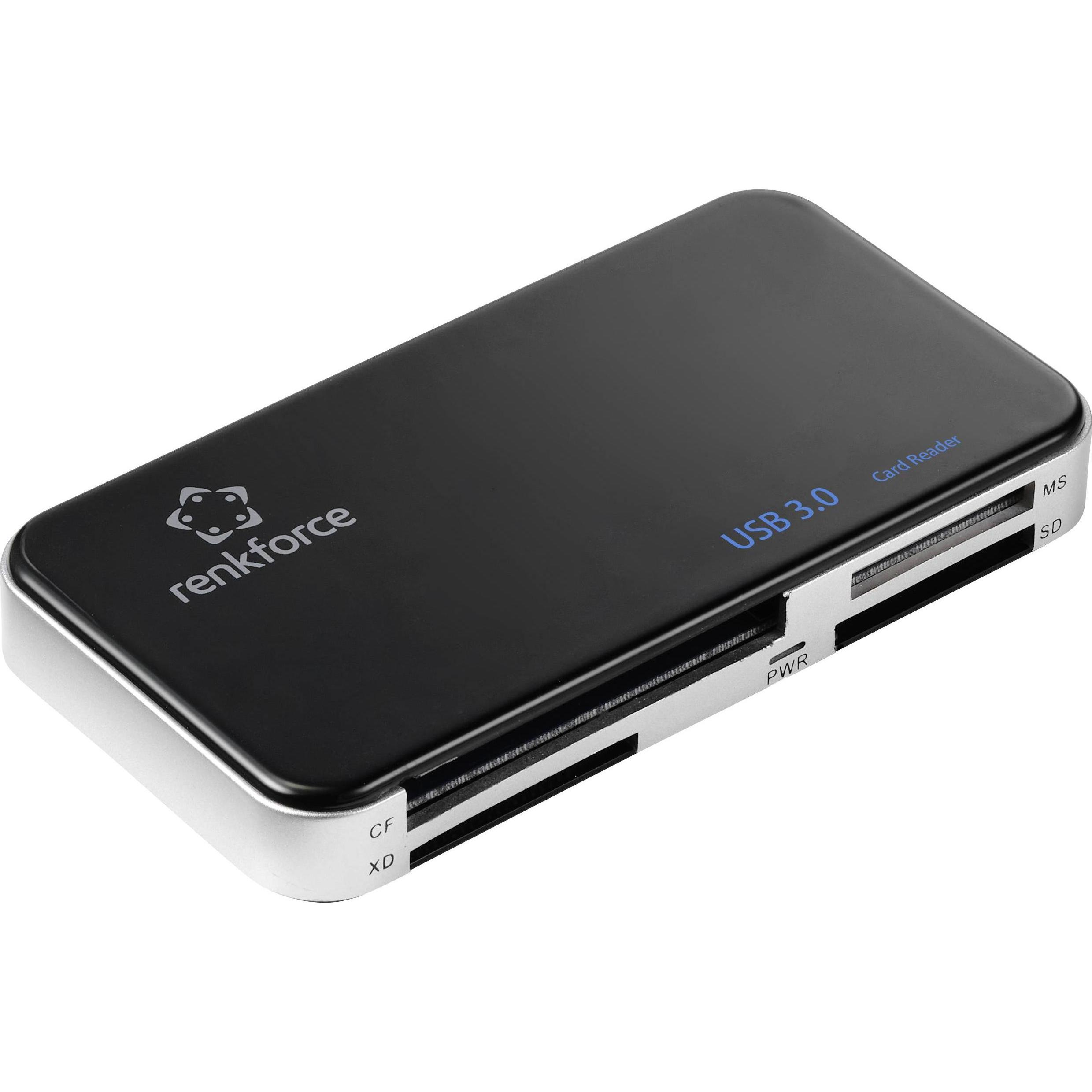 Renkforce Lettore di schede universale USB A 3 (USB 3.0), Lettore di schede di memoria, Nero