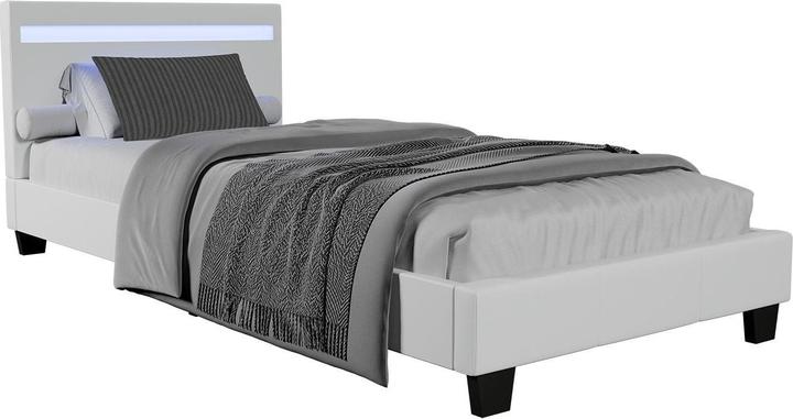 Actual product image Juskys LED upholstered bed Verona with slatted frame (90 x 200 cm)