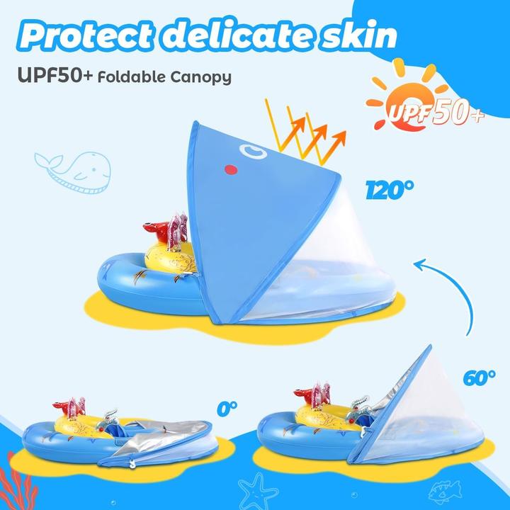 Immagine prodotto Activity Board Anello da nuoto per bambini con tettuccio parasole UPF50+ e gioco