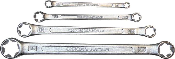 SW-Stahl 01550L Double ring spanner set E-profile, E6-E24, 4-piece I Torx spanner I External