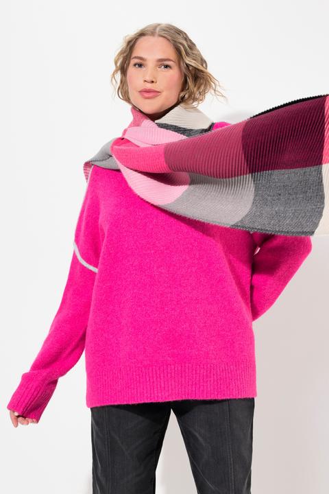 Immagine prodotto Ulla Popken Maglione a righe dal taglio oversize con maniche lunghe e collo alto (46, 48)