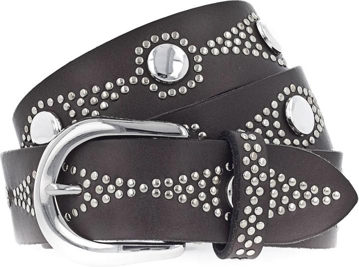 Actual product image B.Belt Romy Silver Leder-Nietengürtel