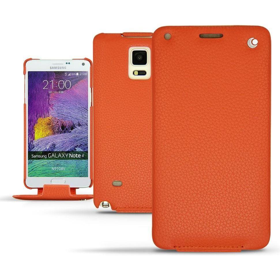 Noreve Lederschutzhülle vertikal (Samsung Galaxy Note 4), Smartphone Hülle, Orange