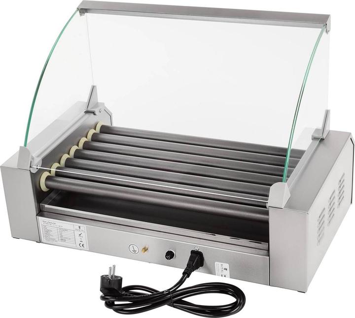 Produktbild Royal Catering Hot Dog Grill Hot Dog Gerät Würstchengrill Teflon 7 Rollen 1400 W 12 Würstchen