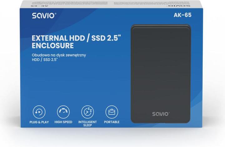 Productafbeelding Savio 2,5 Externe HDD/SDD-behuizing USB 3.0 AK-65 (2.5")