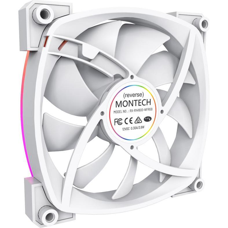 Montech RX140 PWM - weiss (140 mm, 1 x), PC Lüfter, Weiss