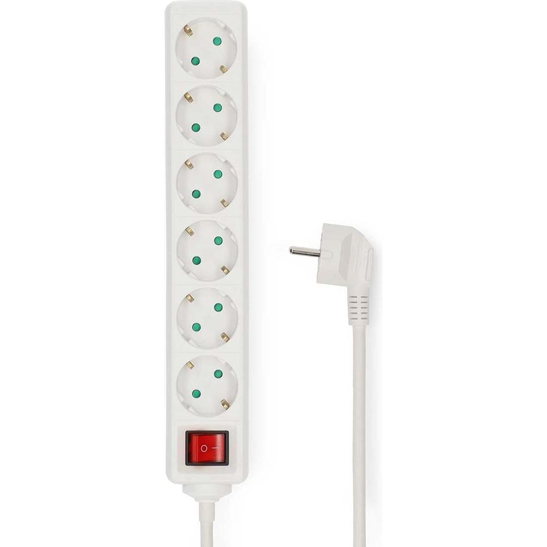 Nedis, Steckdosenleiste, Steckdosenleiste Schutzkontakt / Typ F (CEE 7/7) 6-Wege 3.00 m 3680 W 16 A Art der (6 x, CEE 7/...