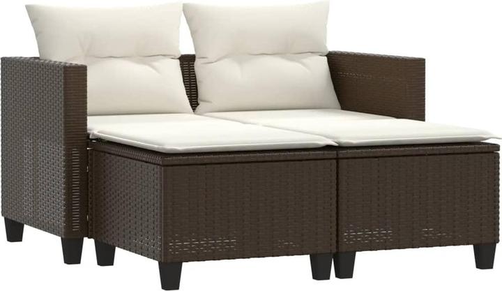 Produktbild vidaXL Gartensofa 2-Sitzer mit Hockern