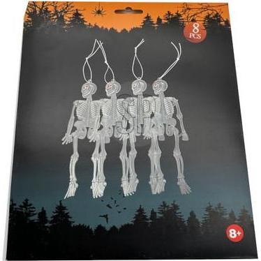 Free & Easy Dekohänger Skelett - Glow in the dark - ca. 14,5 cm - 8 Stück