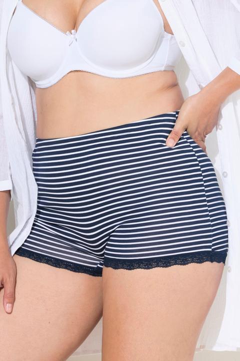 Produktbild Ulla Popken Pantys, 3er-Pack, Ringel/einfarbig, Spitze (50, 52, 3er Pack)
