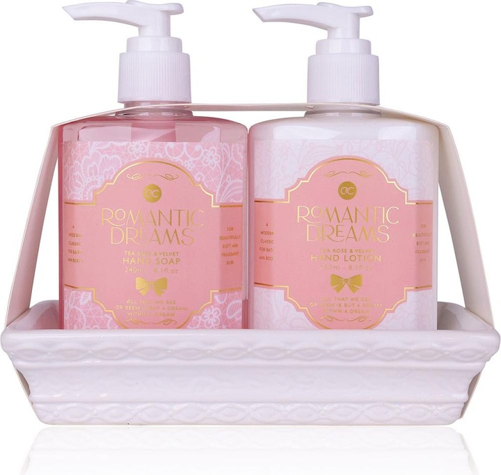 Immagine prodotto Accentra Set per la cura delle mani ROMANTIC DREAMS su vassoio in ceramica, incluso sapone per le mani da (Set per la cura dei capelli)