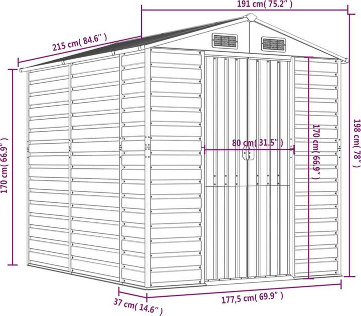 Produktbild vidaXL Gartenschuppen