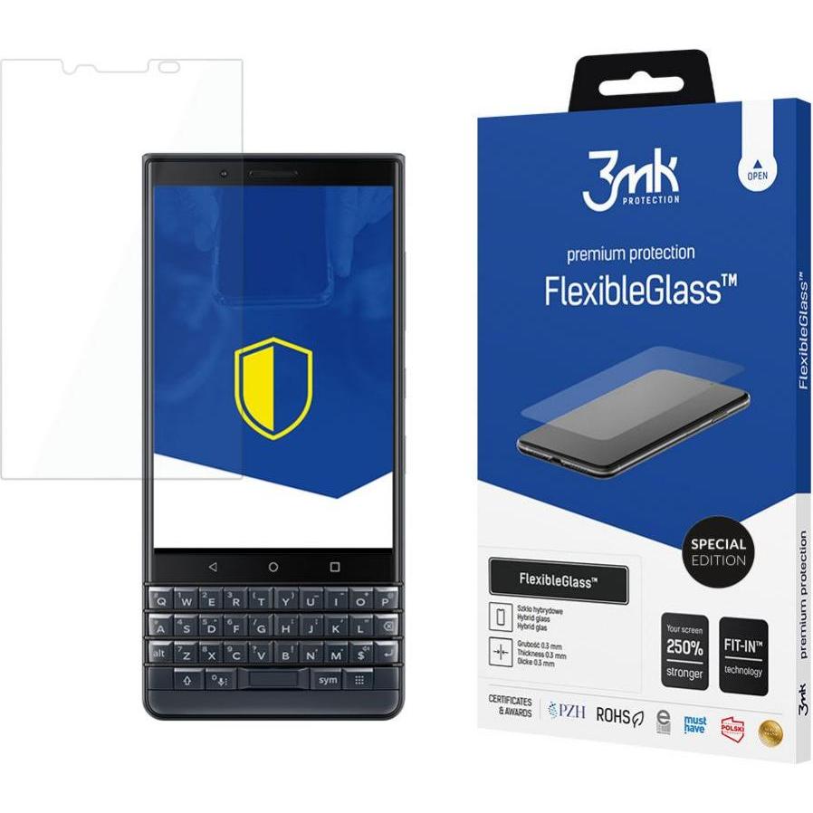 3MK FlexibleGlass Blackberry KEY2 Szkło Hybrydowe (1 Stück, Blackberry KEY2), Smartphone Schutzfolie, Transparent