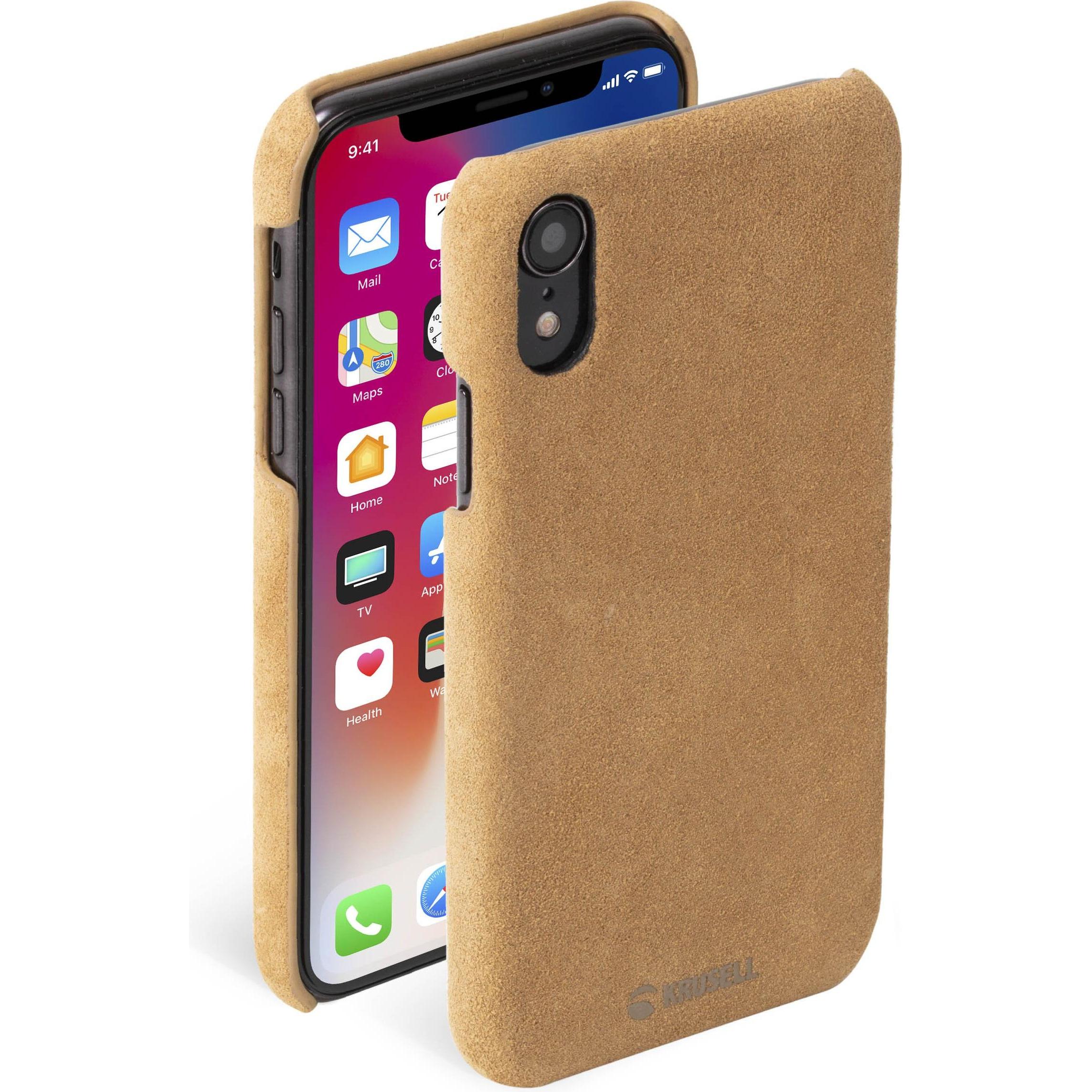 Krusell Broby Cover Apple iPhone XR cognac (Apple iPhone XR), Smartphone Hülle, Braun