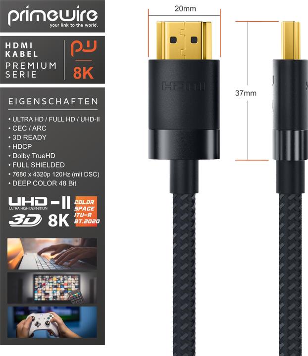 Actual product image Primewire HDMI (Typ A) — HDMI (Typ A) (0.50 m, HDMI)