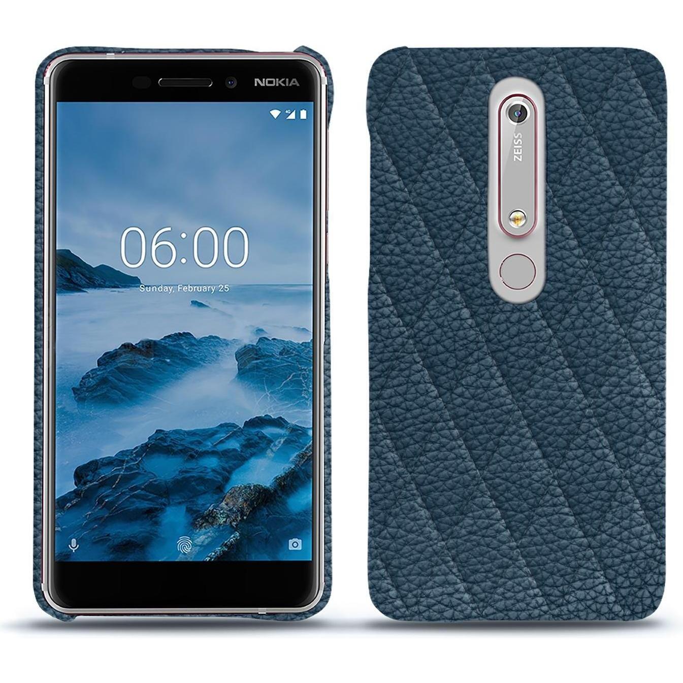Noreve Lederschutzhülle (Nokia 6 (2018)), Smartphone Hülle, Blau