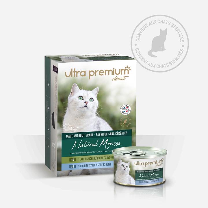 Image du produit Ultra Premium Direct Natural Mousse (Senior, Adulte, Chiot + chaton, 12 pcs, 1020 g)