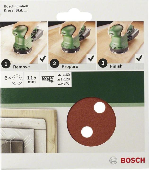 Image du produit Bosch Zubehör Papier abrasif excentrique avec velcro (120)