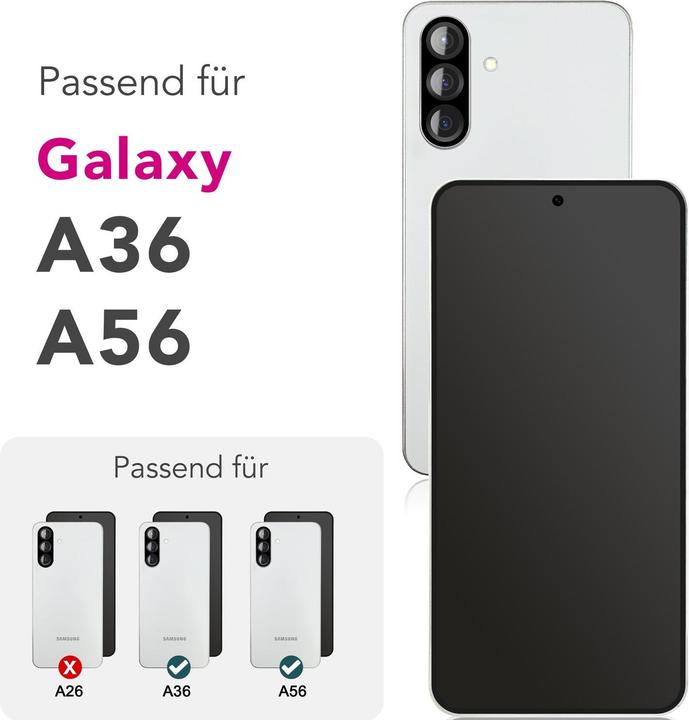 Produktbild Nalia ArmorGlassX - 2x Display Schutzglas - Full Screen Protection 9H Tempered Glass (2 Stk., Samsung Galaxy A36, Samsung Galaxy A56)
