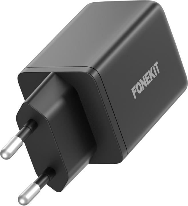 Produktbild FoneKit 48W GaN PD Power Adapter, USB-C + USB-A, black (48 W, 2 Ports)