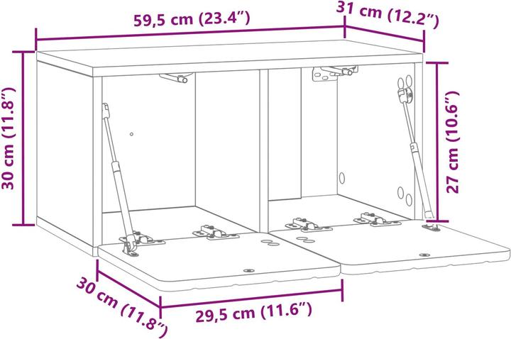 Produktbild vidaXL Wandschrank (59.50 x 31 x 30 cm)