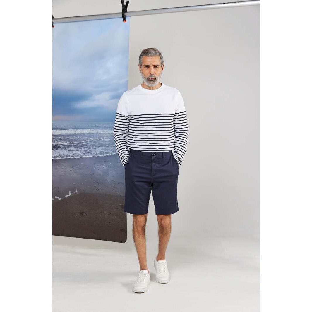 Front Row, Herren, Shorts, Stretchige Chino-Shorts, Blau, (S)