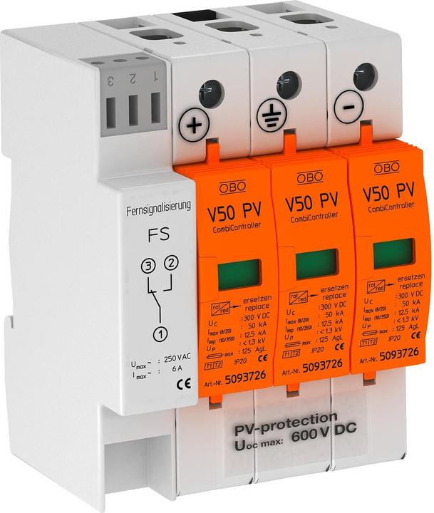 Produktbild OBO Bettermann CombiController V50 dreipolig für PV- 5093625