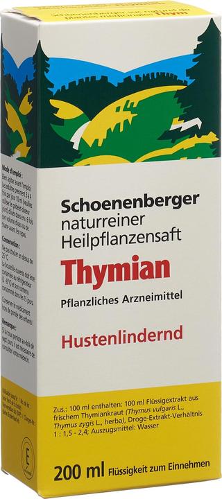 Schönenberger thym suc de plantes médicinales sirop