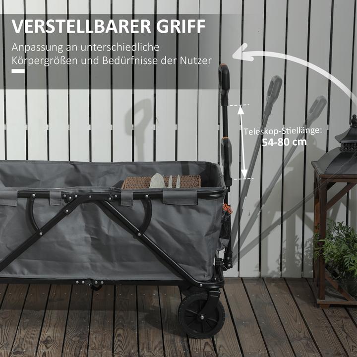 Actual product image Outsunny Gartenwagen Stahl, Polyester Dunkelgrau