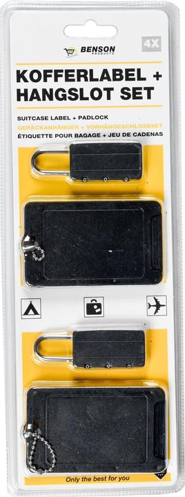 Produktbild Benson Kofferetikett + Vorhängeschloss 4 Stück (Schlösser & Anhänger)