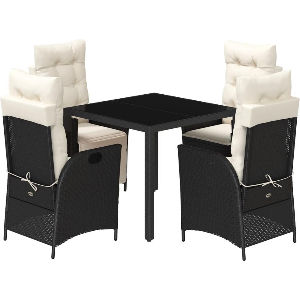 VidaXL, Gartentisch + Balkontisch, 10-tlg. Garten-Lounge-Set mit Kissen (90 cm)