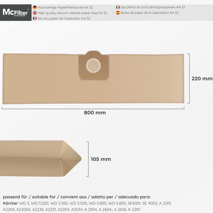 Actual product image Mc Filter Bag set with filter